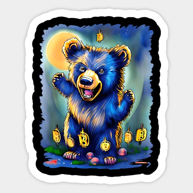 bitcoin bear Sticker by ElArrogante